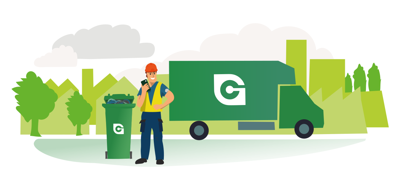 Greencable van on street Join the recycling revolution with Greencable